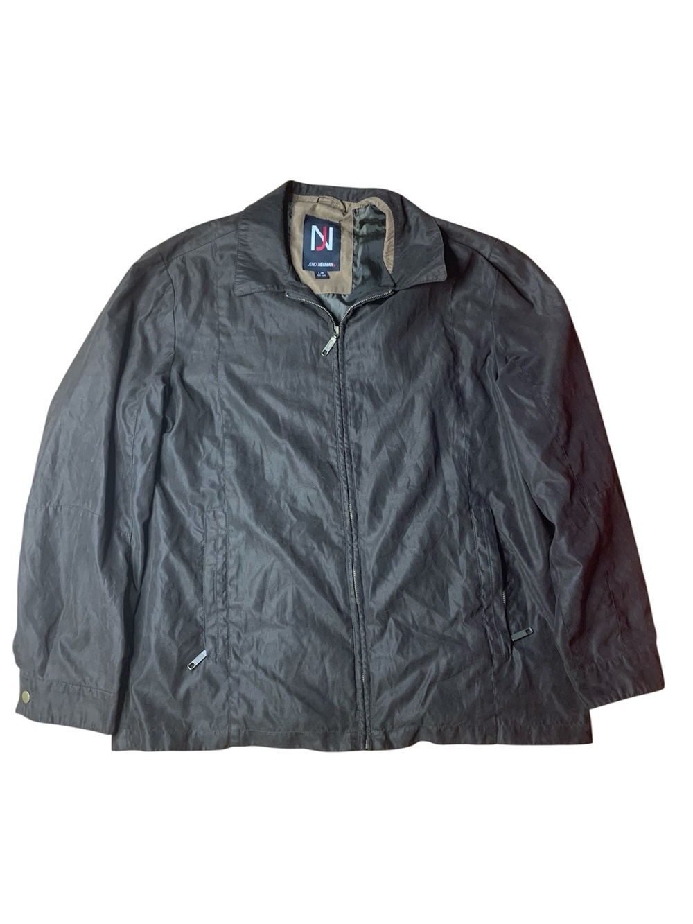 Jeno Neuman Men’s Lightweight Casual Zip-Up Jacket Brown/Olive Size L/G 42-44